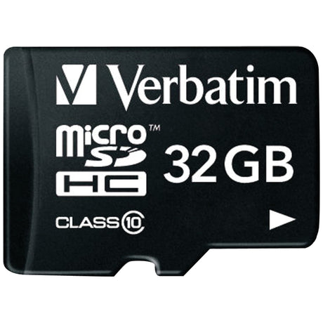 Verbatim Class 10 microSDHC Card with Adapter, 32 GB