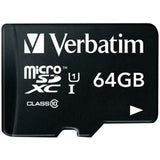 Verbatim 64-GB Class 10, UHS-1 V10 U1 Premium microSDXC Memory Card with Adapter