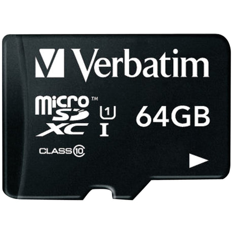 Verbatim 64-GB Class 10, UHS-1 V10 U1 Premium microSDXC Memory Card with Adapter