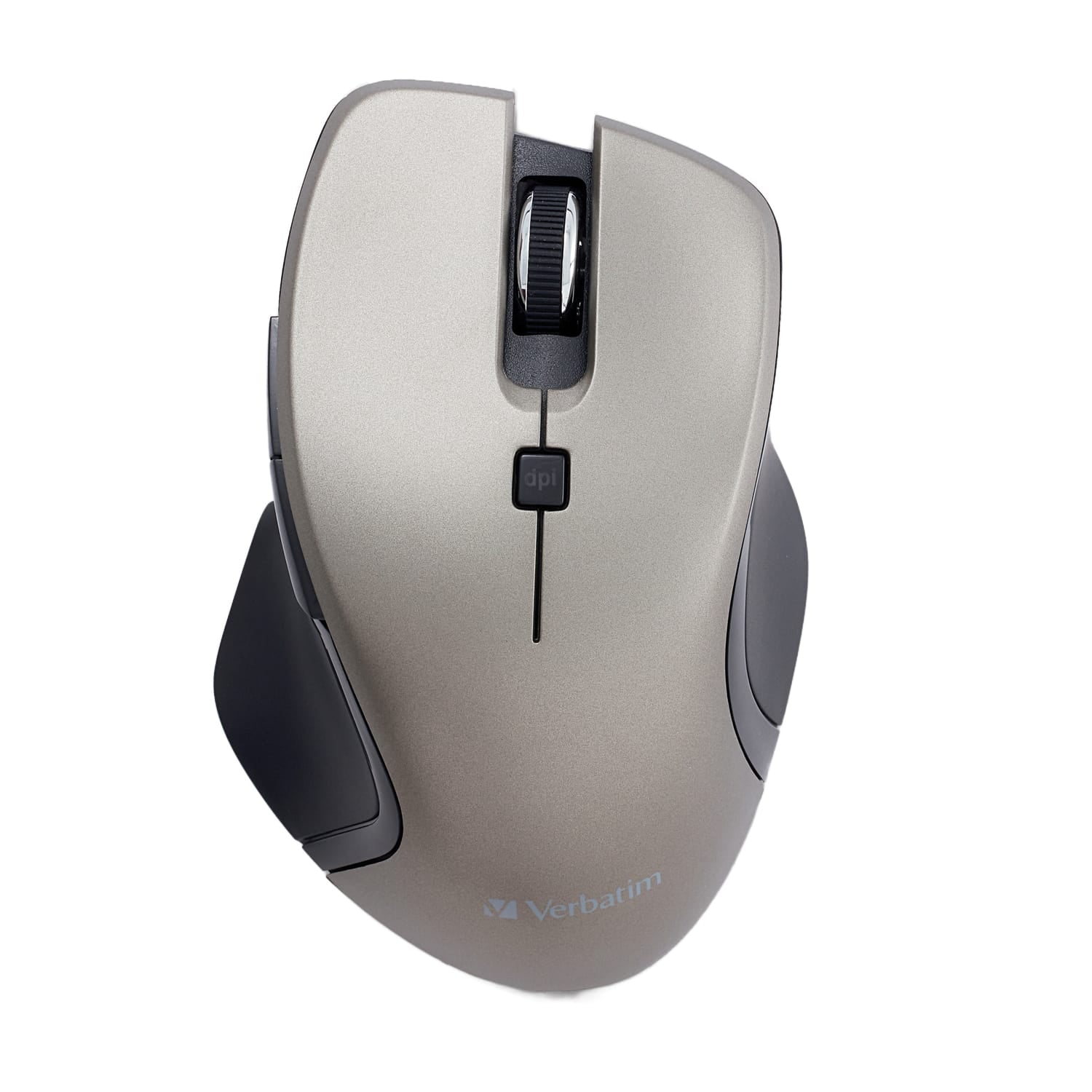 Verbatim Wireless Blue-LED Computer Mouse with USB-C Nano Receiver, 6 Buttons, 2.4 GHz, Graphite