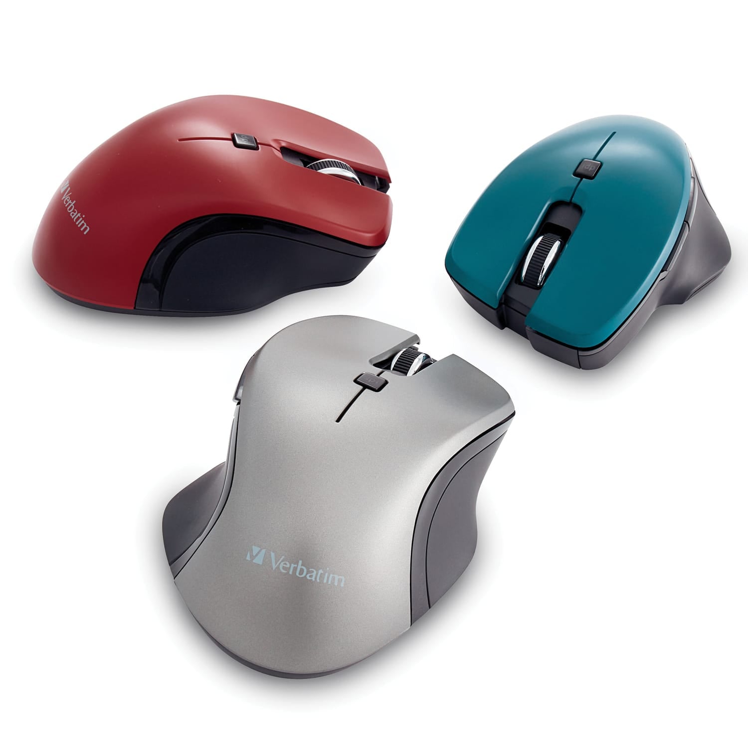 Verbatim Wireless Blue-LED Computer Mouse with USB-C Nano Receiver, 6 Buttons, 2.4 GHz, Graphite