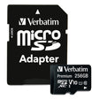 Verbatim 256-GB Class 10 Premium microSDXC Memory Card with Adapter