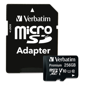 Verbatim 256-GB Class 10 Premium microSDXC Memory Card with Adapter