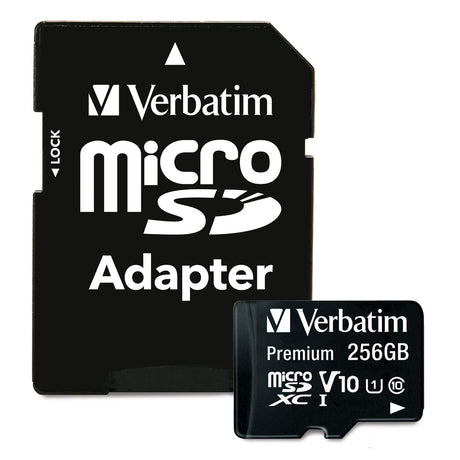 Verbatim 256-GB Class 10 Premium microSDXC Memory Card with Adapter