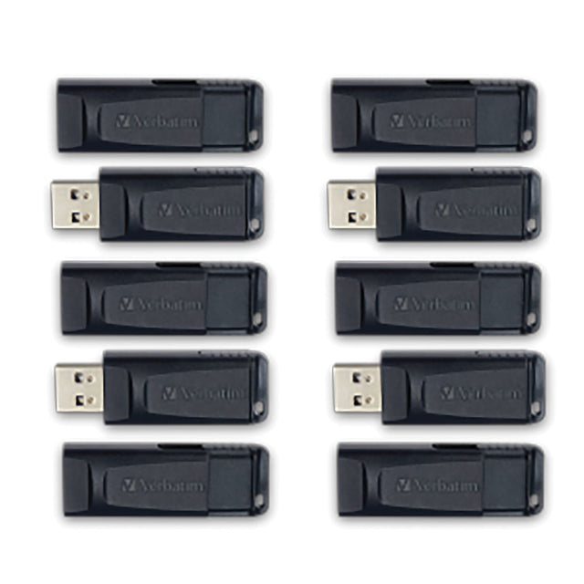 Verbatim Store ‘n’ Go USB-A Flash Drives, Business Bulk 10 Count, Black, 32 GB