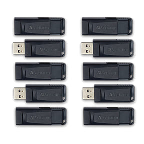 Verbatim Store ‘n’ Go USB-A Flash Drives, Business Bulk 10 Count, Black, 64 GB