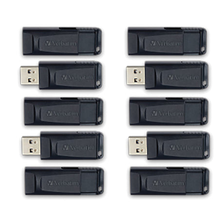 Verbatim Store ‘n’ Go USB-A Flash Drives, Business Bulk 10 Count, Black, 64 GB