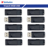 Verbatim Store ‘n’ Go USB-A Flash Drives, Business Bulk 10 Count, Black, 64 GB