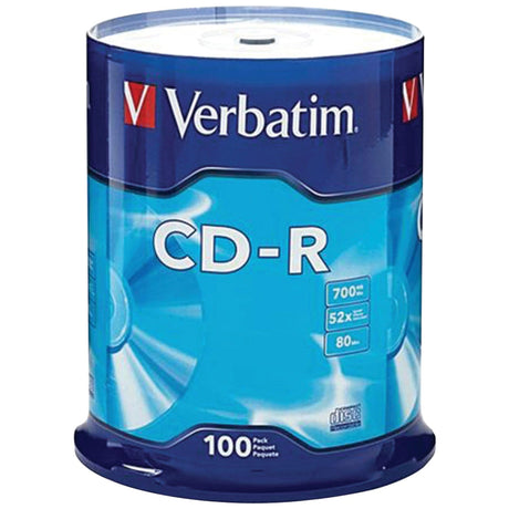 Verbatim 700 MB 80-Minute 52x CD-Rs, 100 Pack