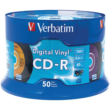 Verbatim 700 MB 80-Minute Digital Vinyl CD-Rs, 50 Pack