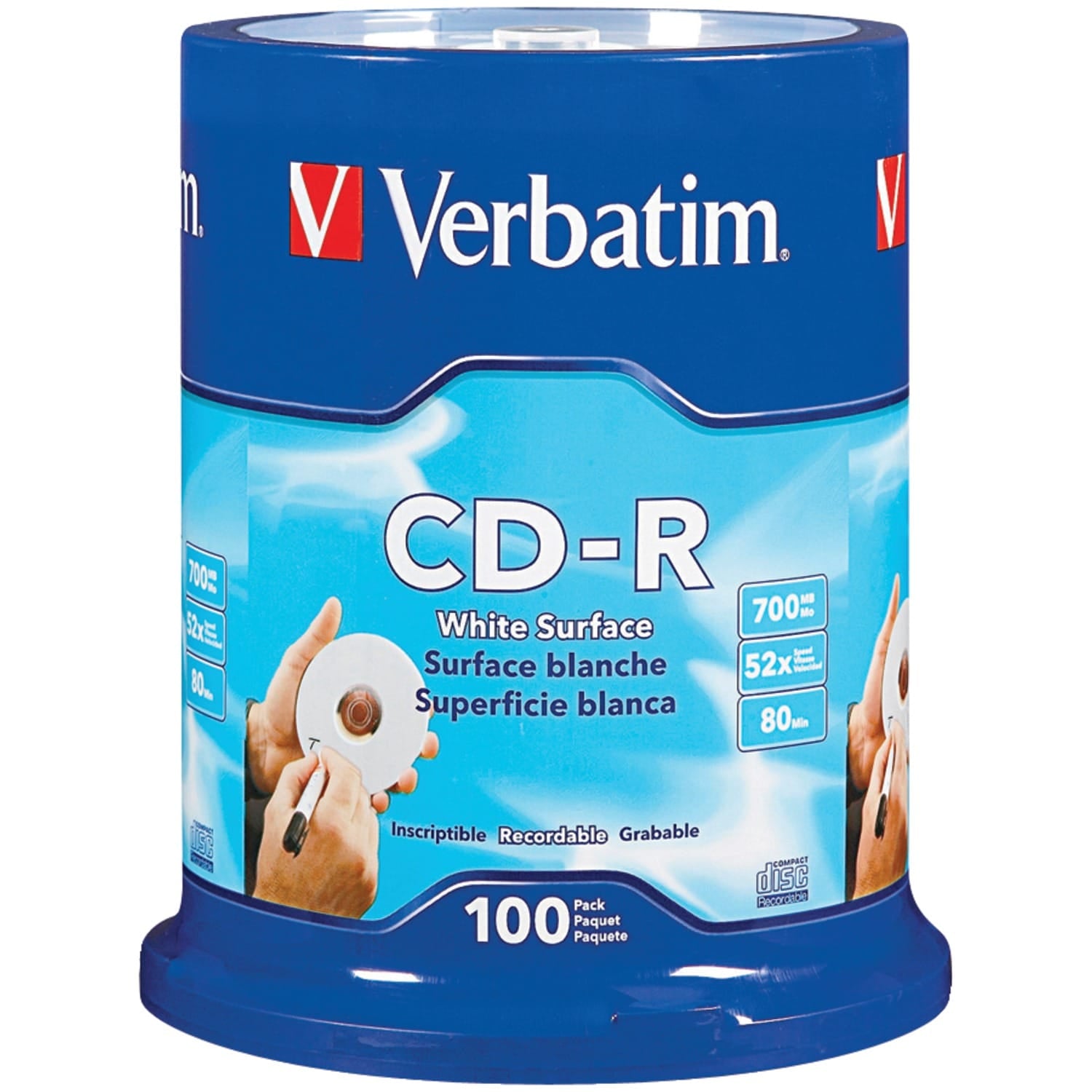 Verbatim 700 MB 80-Minute Digital Vinyl CD-Rs, 100 Pack