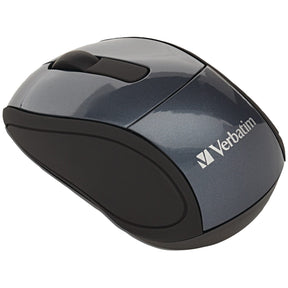 Verbatim Cordless Optical Computer Mouse, Mini Travel, 3 Buttons, 2.4 GHz, Graphite