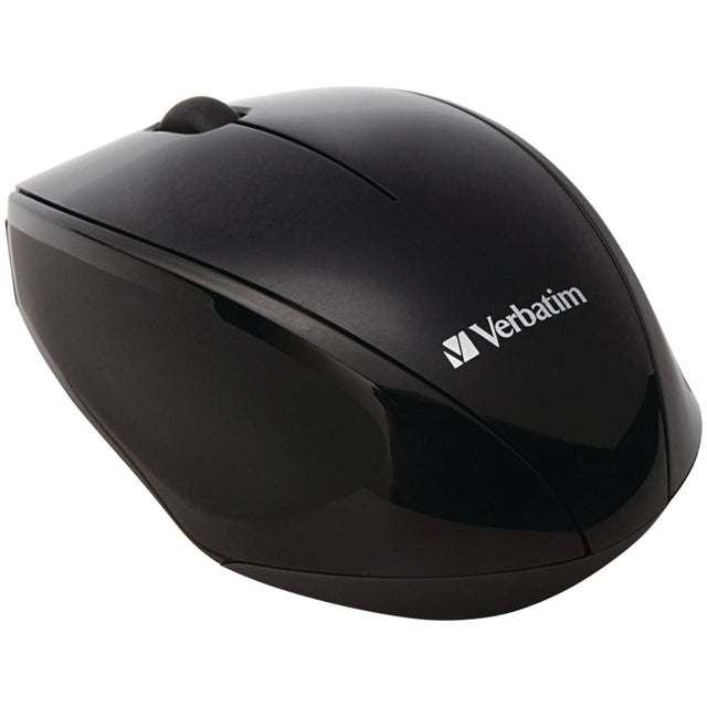 Verbatim Cordless Blue-LED Computer Mouse, Multi-Trac, 3 Buttons, 2.4 GHz, Black