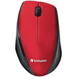 Verbatim Cordless Blue-LED Computer Mouse, Multi-Trac, 3 Buttons, 2.4 GHz, Red