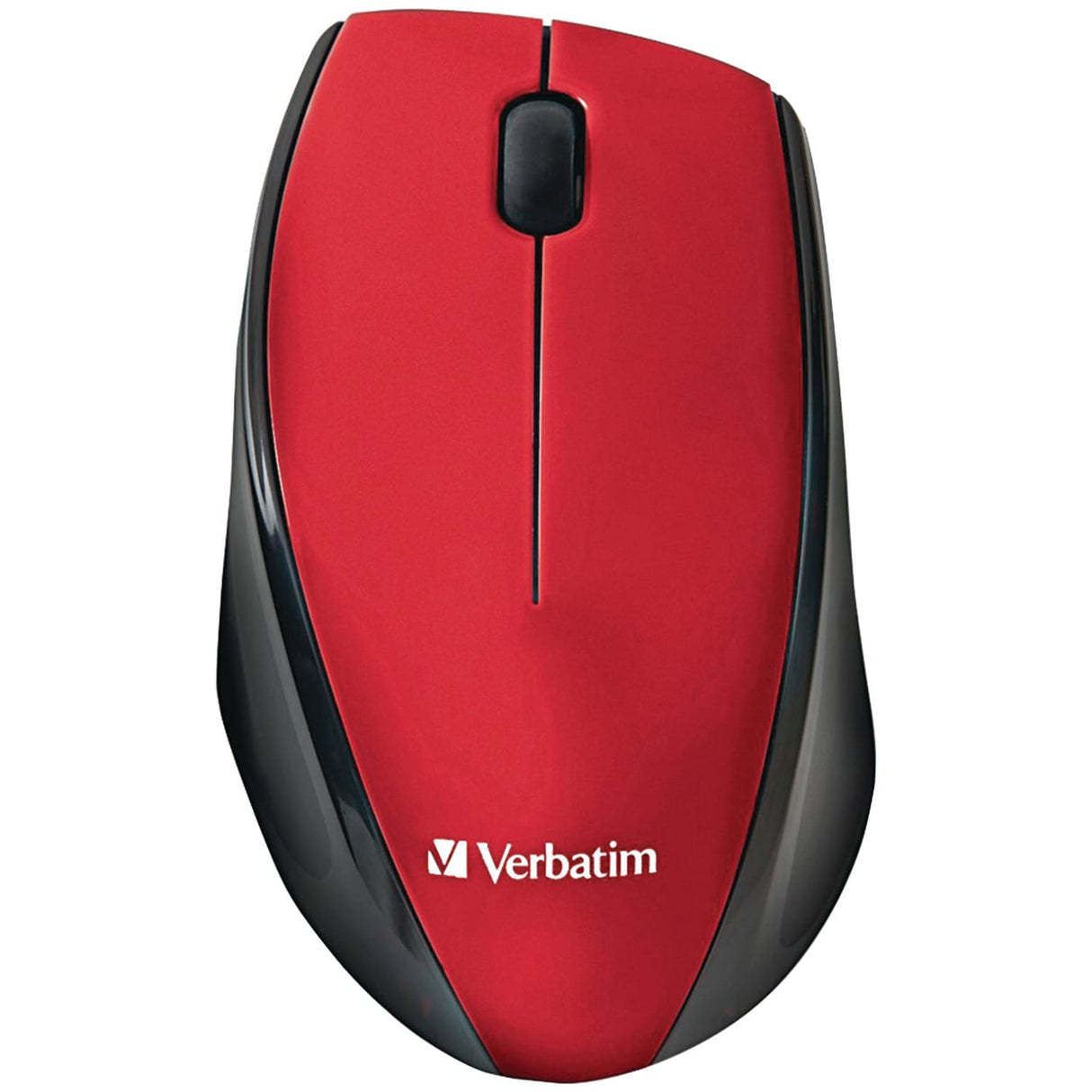 Verbatim Cordless Blue-LED Computer Mouse, Multi-Trac, 3 Buttons, 2.4 GHz, Red