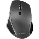 Verbatim Cordless Blue-LED Deluxe Notebook Mouse, Ergonomic, 6 Buttons, 2.4 GHz, Graphite
