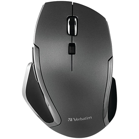 Verbatim Cordless Blue-LED Deluxe Notebook Mouse, Ergonomic, 6 Buttons, 2.4 GHz, Graphite