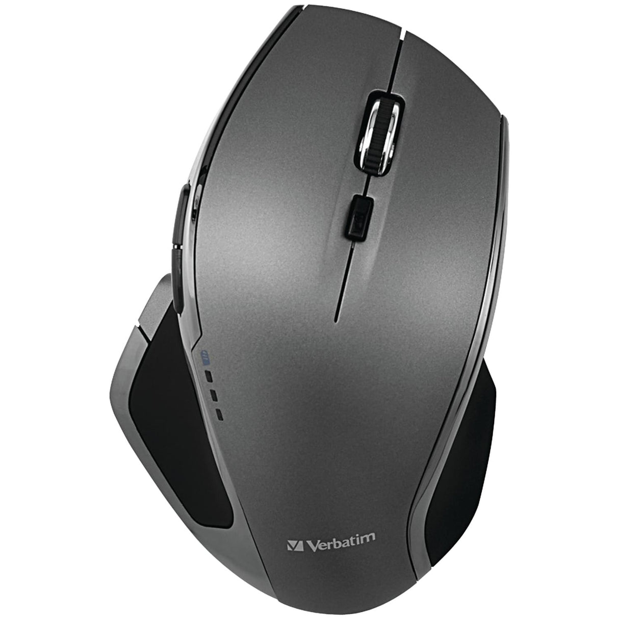 Verbatim Cordless Deluxe Blue-LED Computer Mouse, Ergonomic, 8 Buttons, 2.4 GHz, Graphite