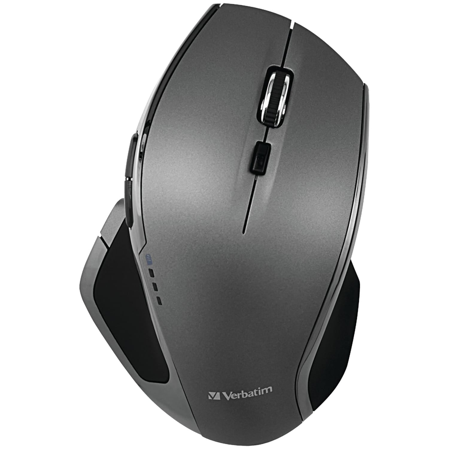 Verbatim Cordless Deluxe Blue-LED Computer Mouse, Ergonomic, 8 Buttons, 2.4 GHz, Graphite