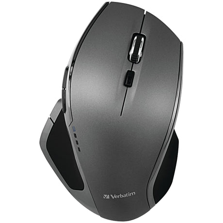 Verbatim Cordless Deluxe Blue-LED Computer Mouse, Ergonomic, 8 Buttons, 2.4 GHz, Graphite