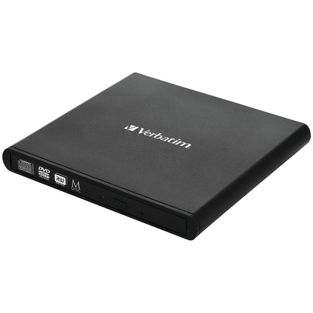 Verbatim External Slimline CD/DVD Writer, USB-A/USB-C