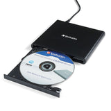 Verbatim External Slimline CD/DVD Writer, USB-A/USB-C