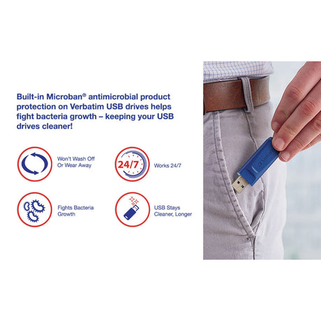 Verbatim 8-GB USB Flash Drive, 5 Count, Blue