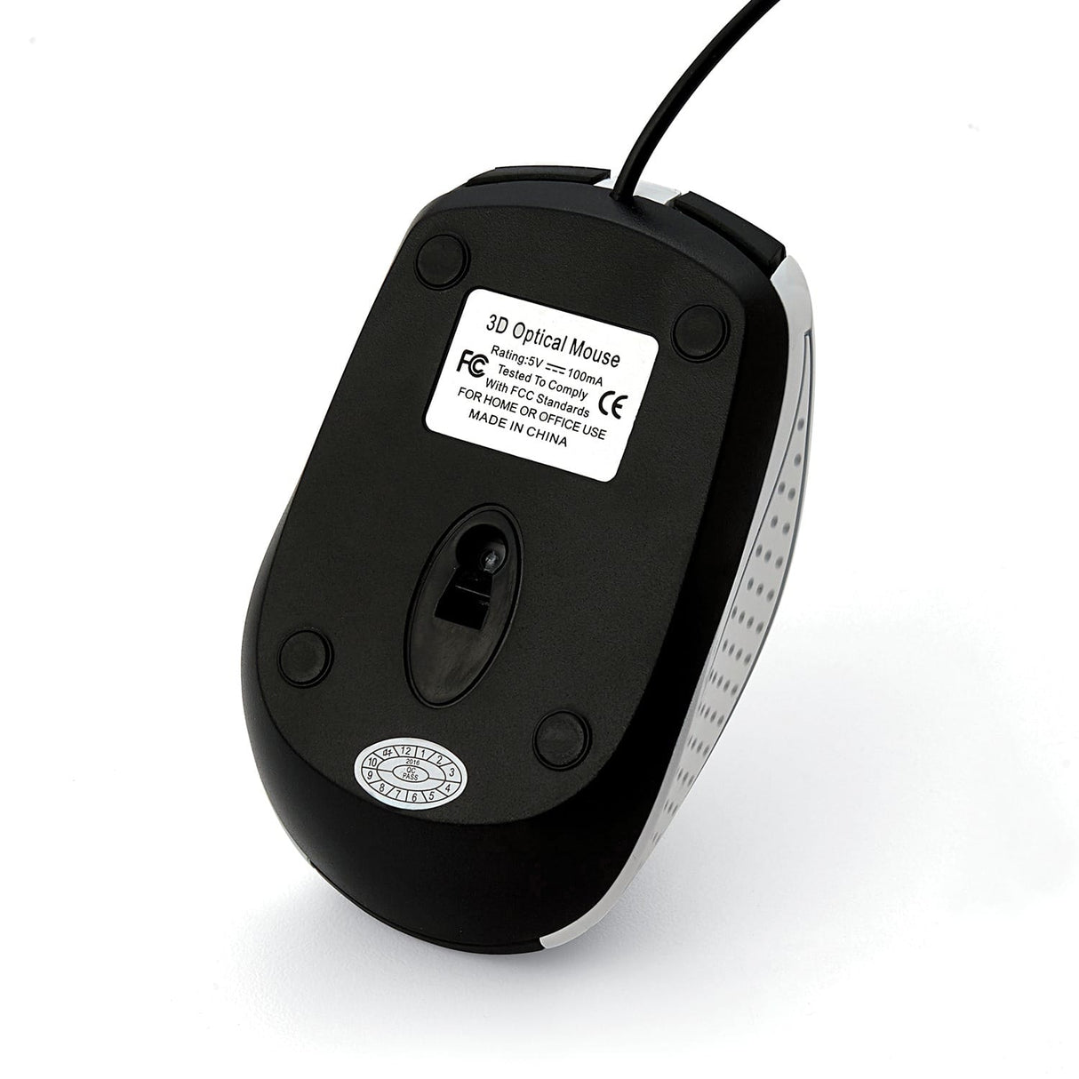 Verbatim Corded Optical Computer Mouse, Ergonomic, 3 Buttons, USB, White