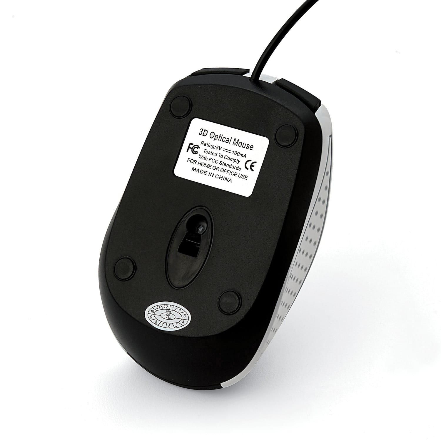 Verbatim Corded Optical Computer Mouse, Ergonomic, 3 Buttons, USB, White