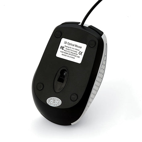 Verbatim Corded Optical Computer Mouse, Ergonomic, 3 Buttons, USB, White