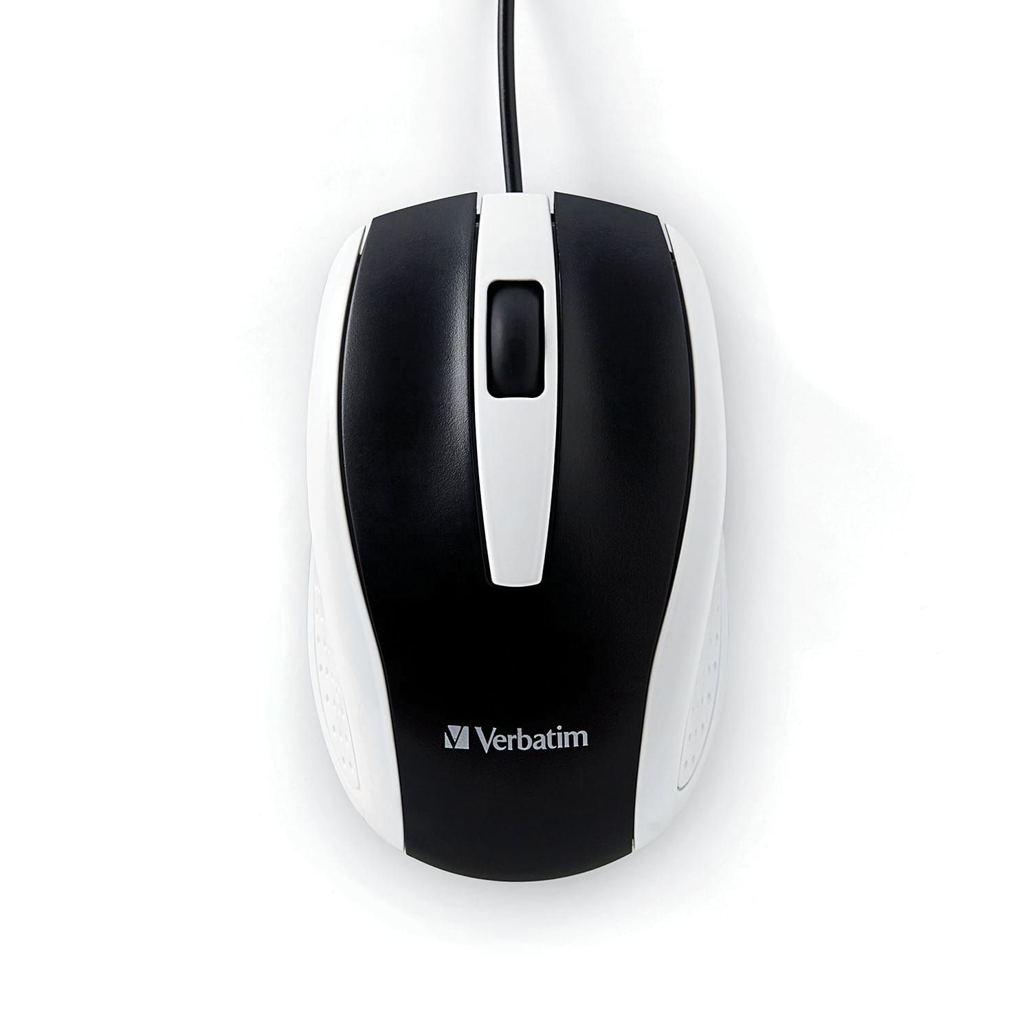 Verbatim Corded Optical Computer Mouse, Ergonomic, 3 Buttons, USB, White