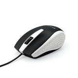 Verbatim Corded Optical Computer Mouse, Ergonomic, 3 Buttons, USB, White