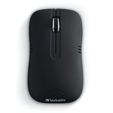 Verbatim Commuter Series Cordless Optical Computer Mouse, 3 Buttons, 2.4 GHz, Matte Black