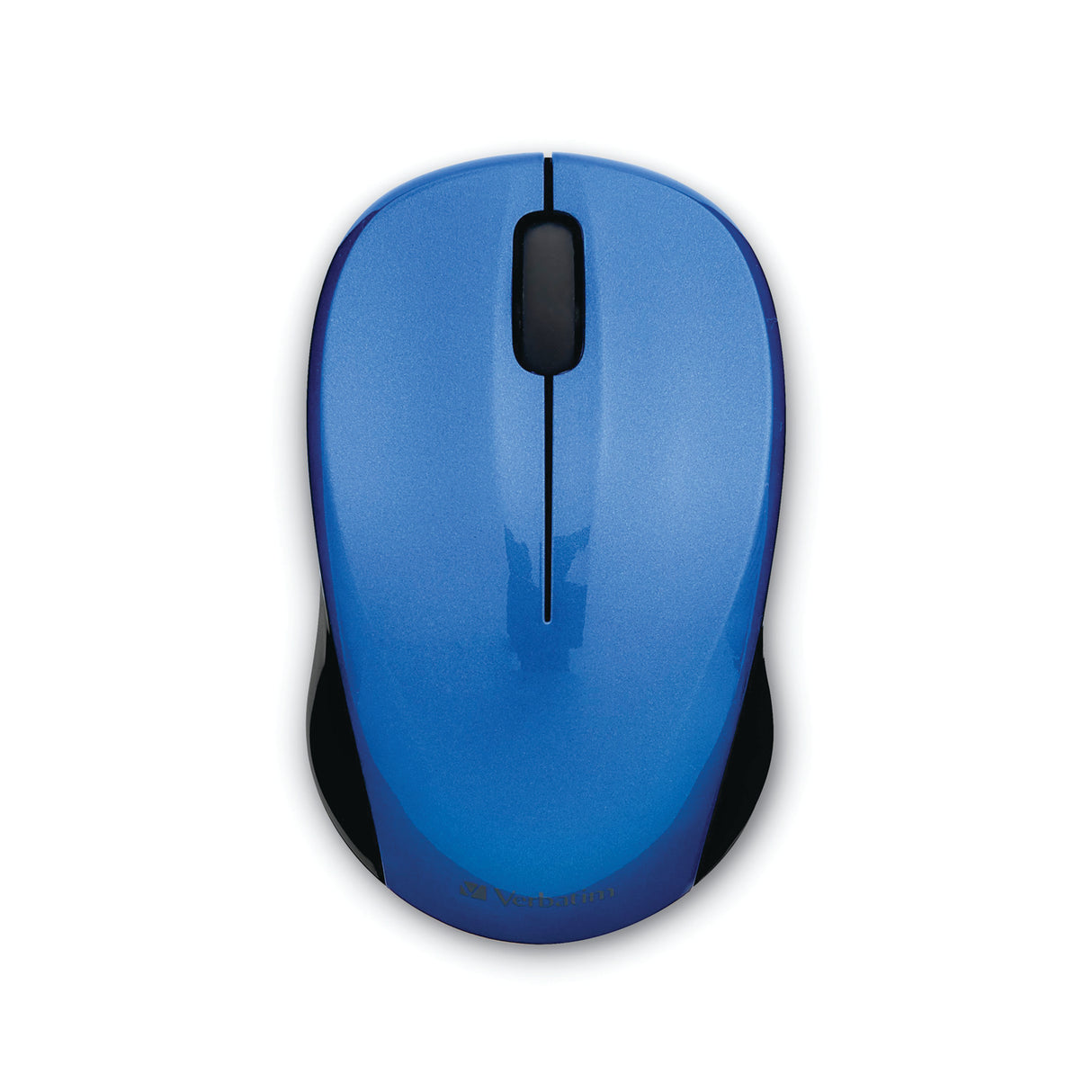 Verbatim Cordless Blue-LED Silent Computer Mouse, Ergonomic, 3 Buttons, 2.4 GHz, Blue/Black