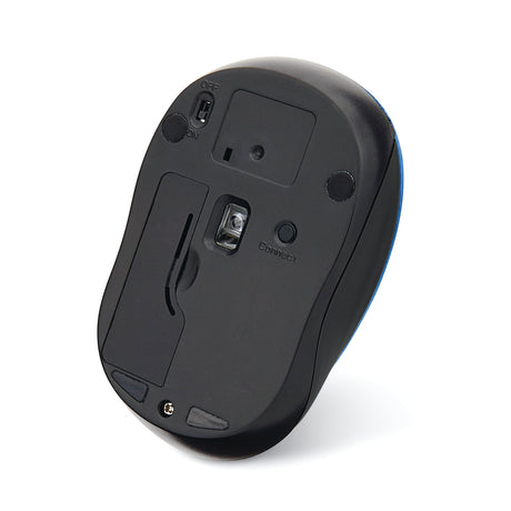 Verbatim Cordless Blue-LED Silent Computer Mouse, Ergonomic, 3 Buttons, 2.4 GHz, Blue/Black