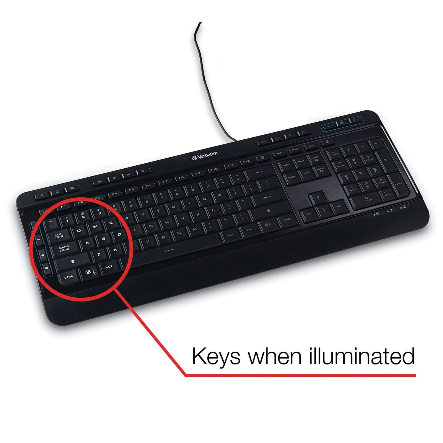 Verbatim Illuminated Wired Keyboard