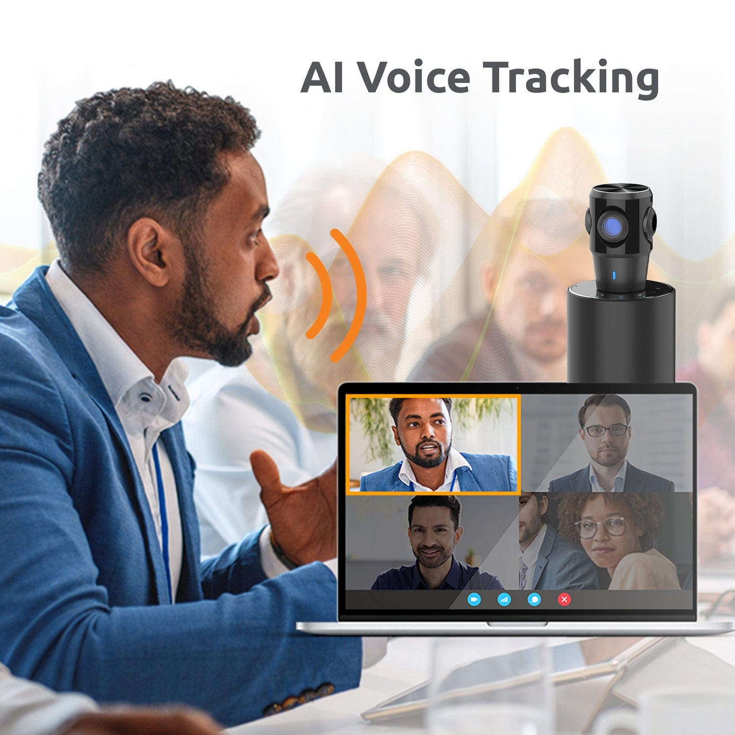 Toucan SC360 Video Conference System 360 with Auto Voice Tracking, Black