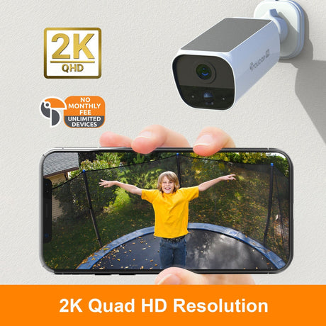 Toucan S5 Wireless 2K Solar Security Camera - No Monthly Fee Required
