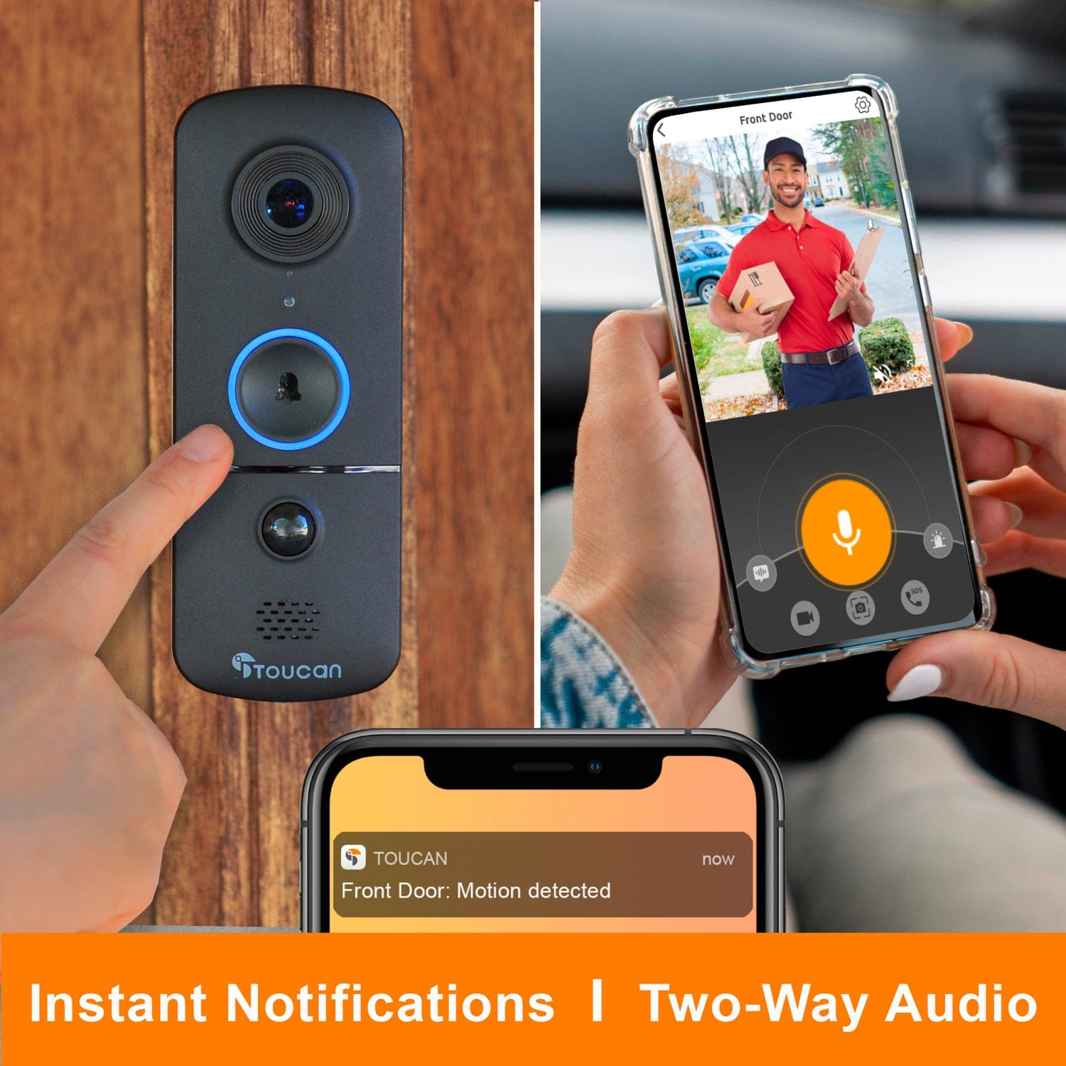 Toucan V3 Wireless 1080p Video Doorbell - No Monthly Fee Required
