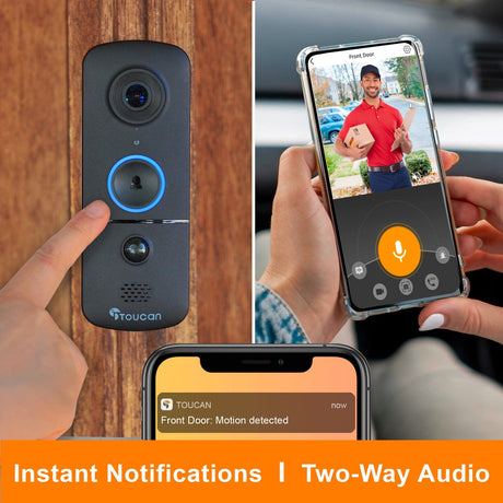 Toucan V3 Wireless 1080p Video Doorbell - No Monthly Fee Required