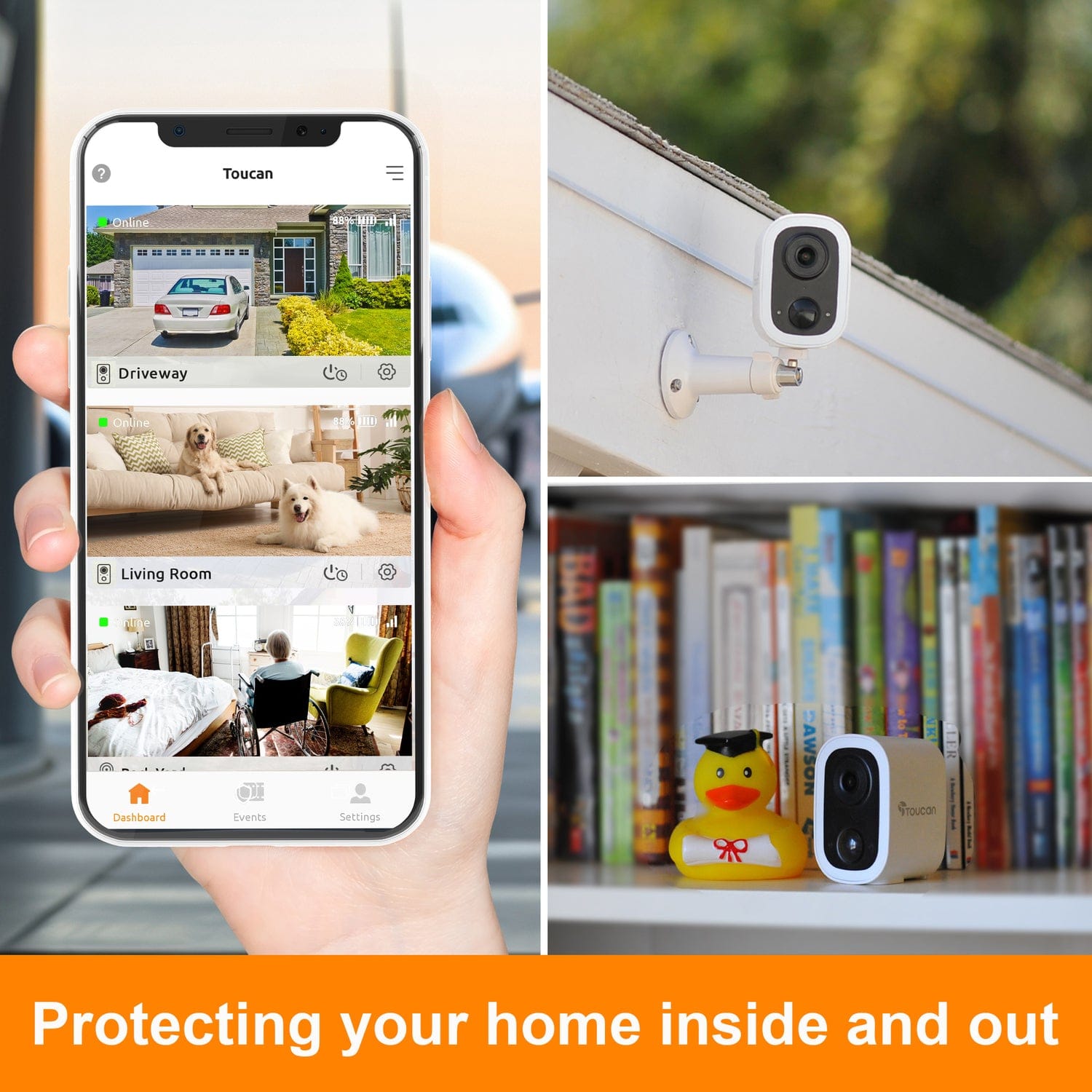 Toucan S4 Wireless 2K Security Camera – No Monthly Fee Required