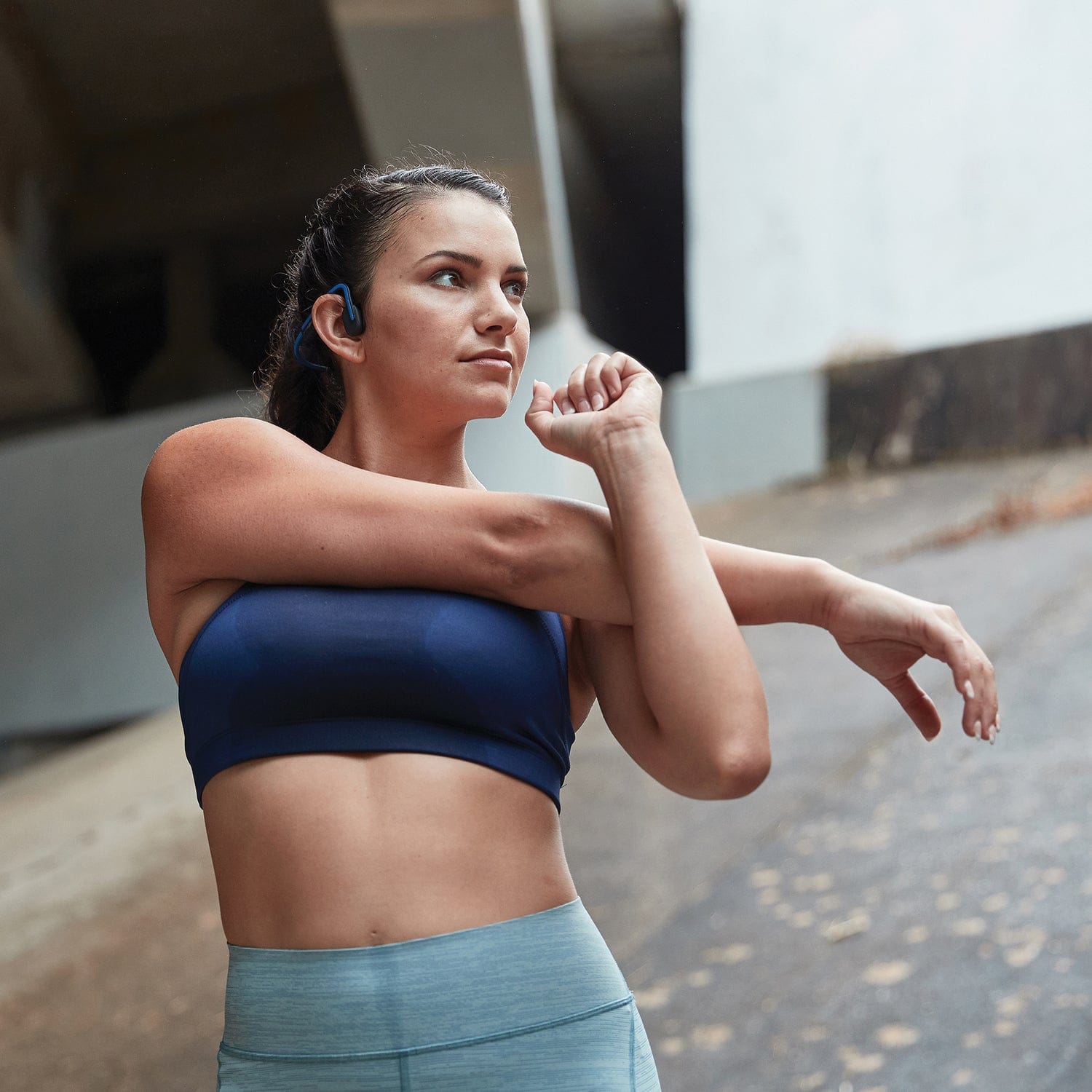 Shokz OpenMove Bone-Conduction Open-Ear Lifestyle Headphones with Microphones, Blue