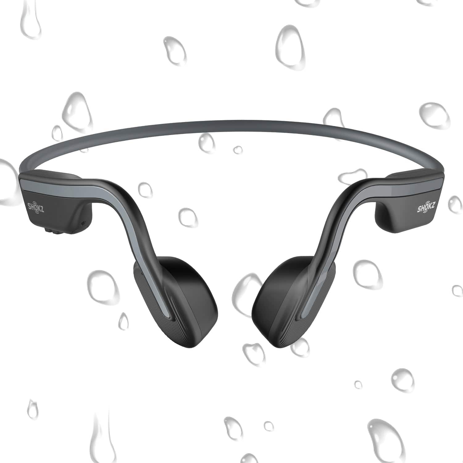 Shokz OpenMove Bone-Conduction Open-Ear Lifestyle Headphones with Microphones, Gray