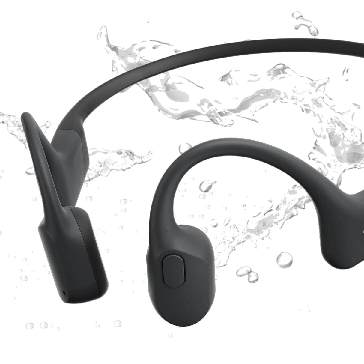 Shokz OpenRun Bone-Conduction Open-Ear Sport Headphones with Microphones, Black