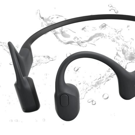 Shokz OpenRun Bone-Conduction Open-Ear Sport Headphones with Microphones, Black