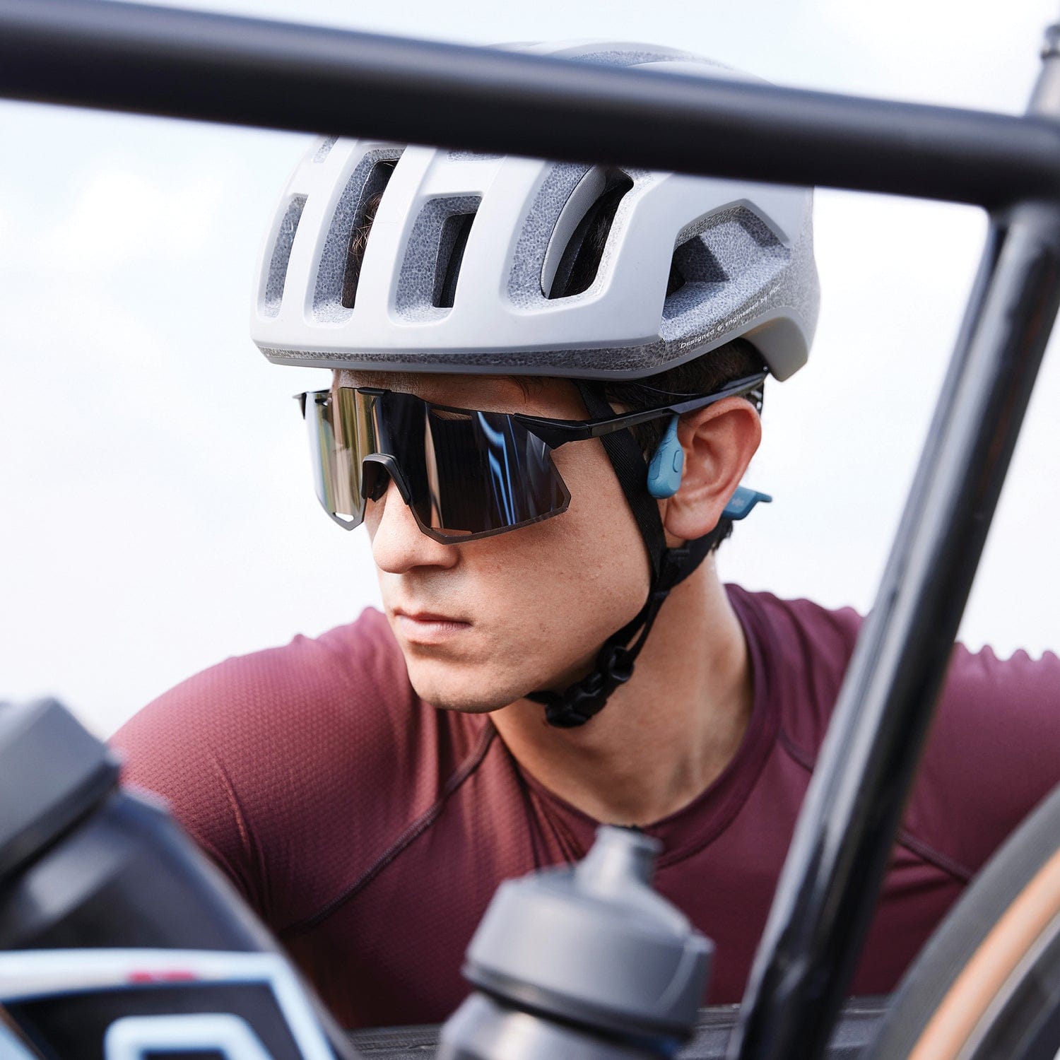 Shokz OpenRun Pro Premium Bone-Conduction Open-Ear Sport Headphones with Microphones, Blue