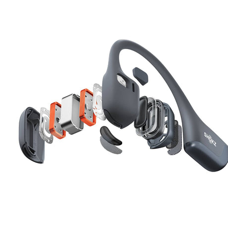 Shokz OpenRun Pro 2 Bone-Conduction Open-Ear Sport Headphones with Microphones, Black