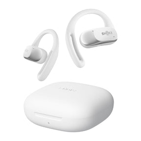 Shokz OpenFit Air TWS Bluetooth Open-Ear Earbuds with Mics, Earhooks, and Charging Case, Clear Voice, up to 28 Hours Play Time, IP54, White