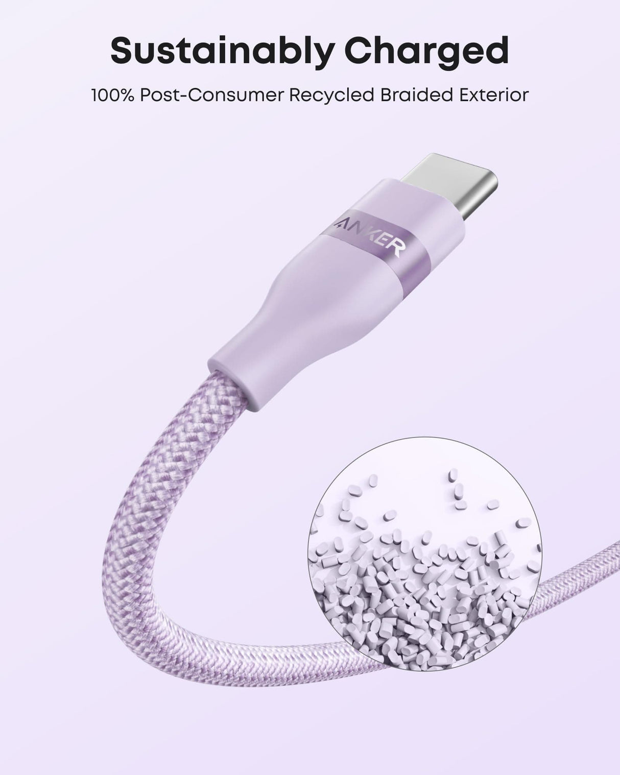 Anker USB-A to USB-C Cable (3 ft/6 ft, Upcycled-Braided)