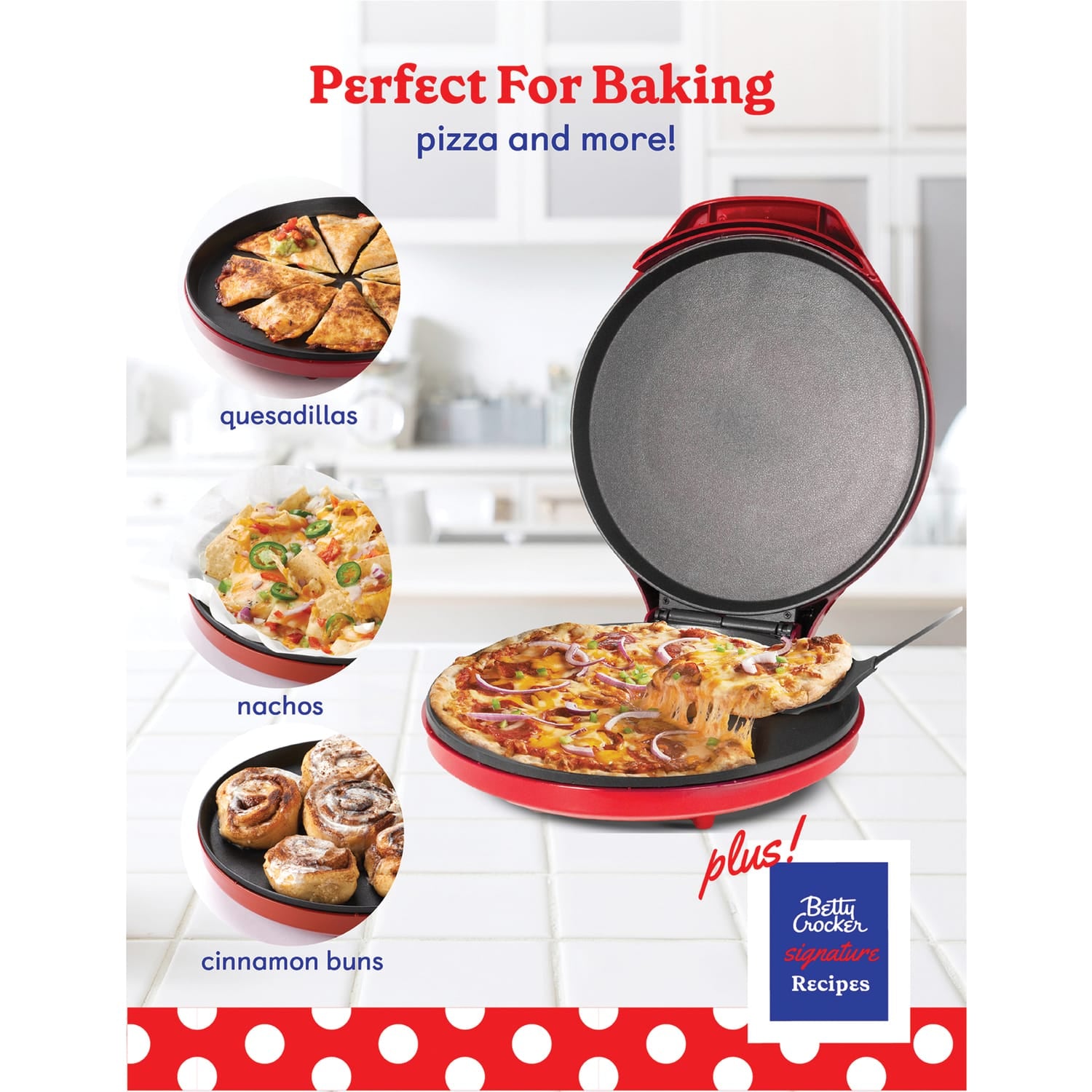 Betty Crocker 12-In. Pizza Maker, Red